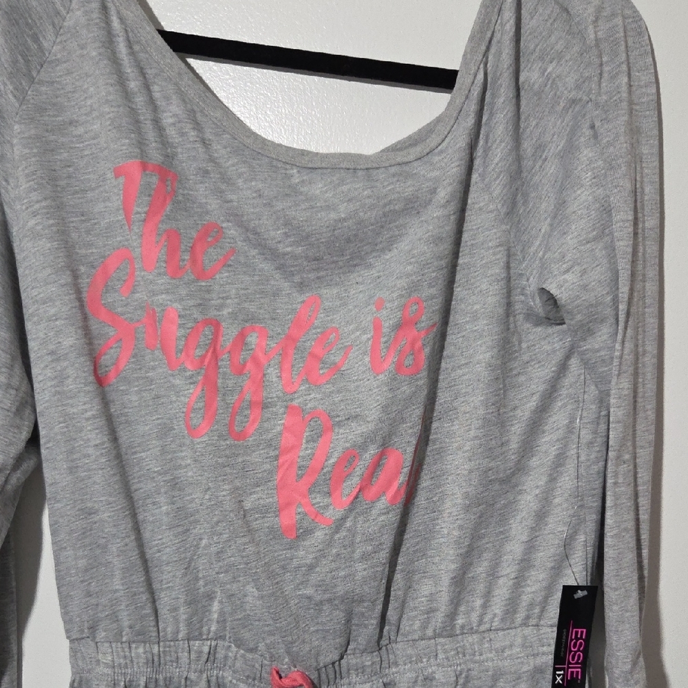 Essie Women's Gray Pajama with Pink Print